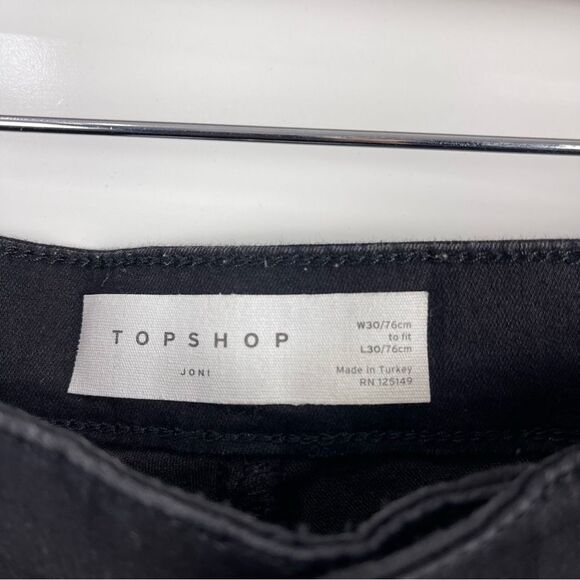 TOPSHOP Joni High Rise Skinny Ankle Jeans Open Sides Buckles Strappy Size 30 - Picture 7 of 9